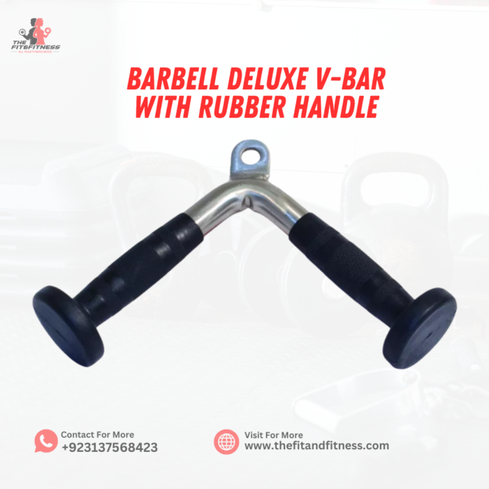 Barbell Deluxe V-Bar with Rubber Handle for Home Gym – Strength Training Accessory by thefitandfitness in Pakistan